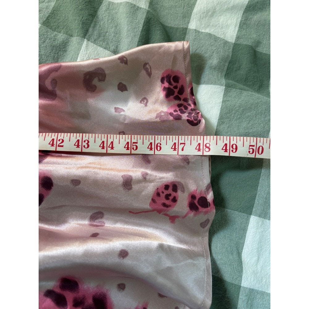 Y2K La Senza Lingerie Pink Leopard Satin Lace Up Maxi Slip Dress Womens Medium - Picture 9 of 9